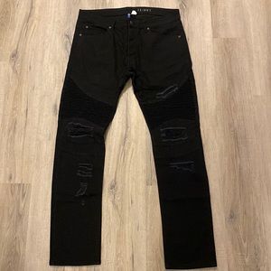 Men’s Distressed Black Skinny Jeans